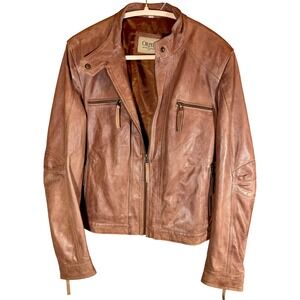 ORPELL ANTONIO GAZQUEZ Genuine Leather Biker Jacket Women‎ Brown
